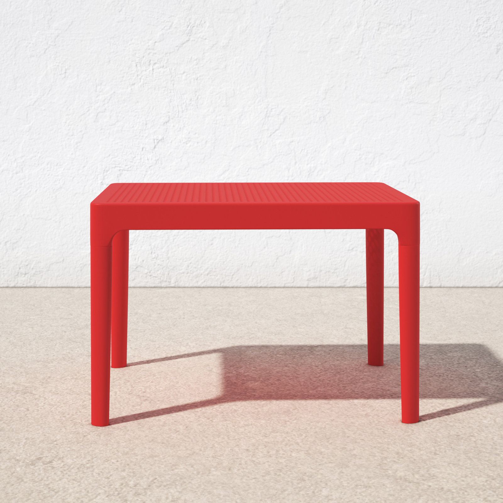 Farrah 23.6'' Plastic / Acrylic Outdoor Coffee Table, Red, 23.6"W x 15.7"H x 19.6"L