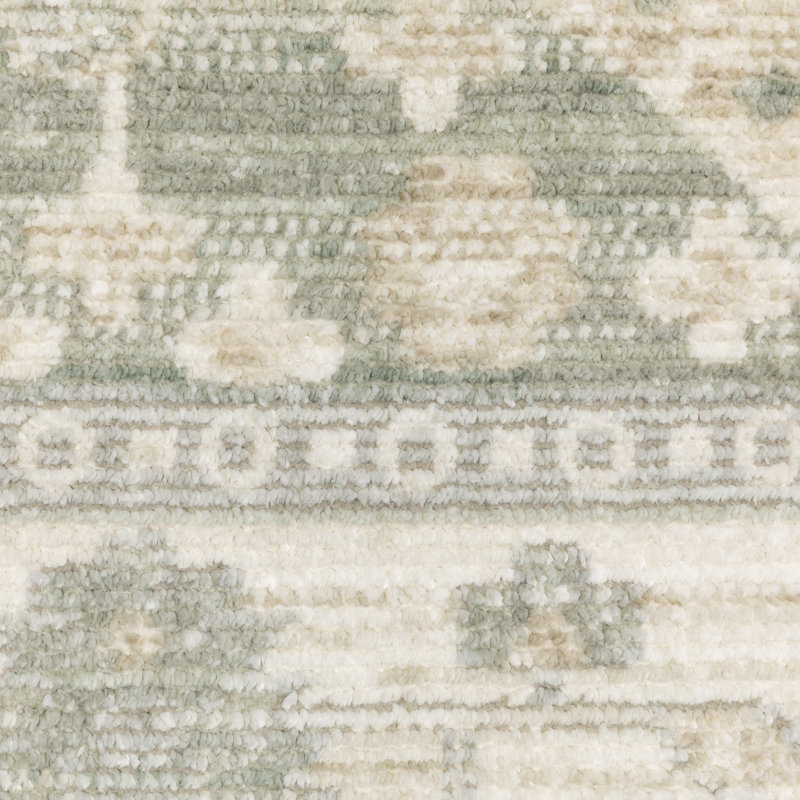Tapis bleu pâle / taupe Lainey, Tapis de couloir 2 pi 7 po x 7 pi 7 po