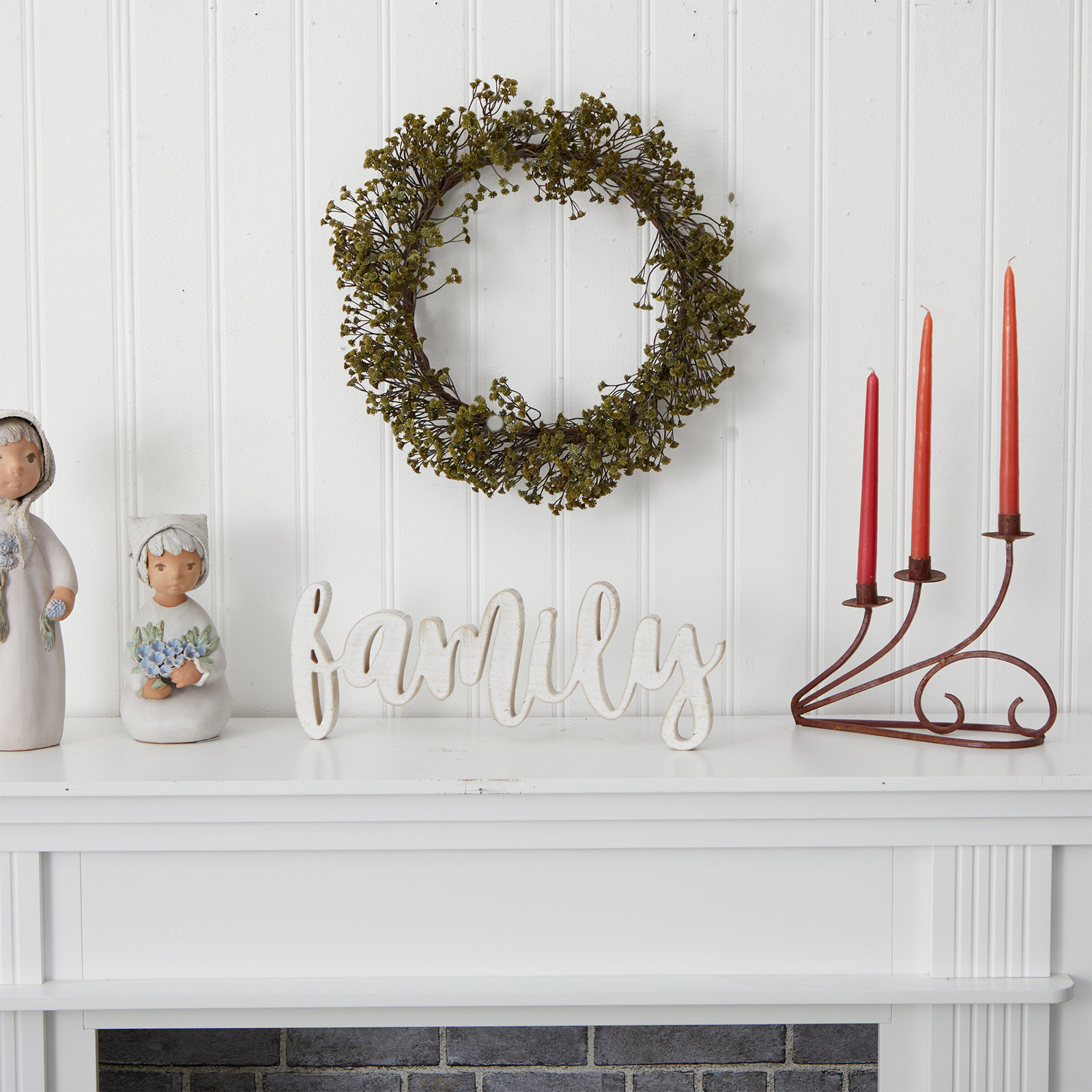 Faux Gypsophila 20'' Wreath