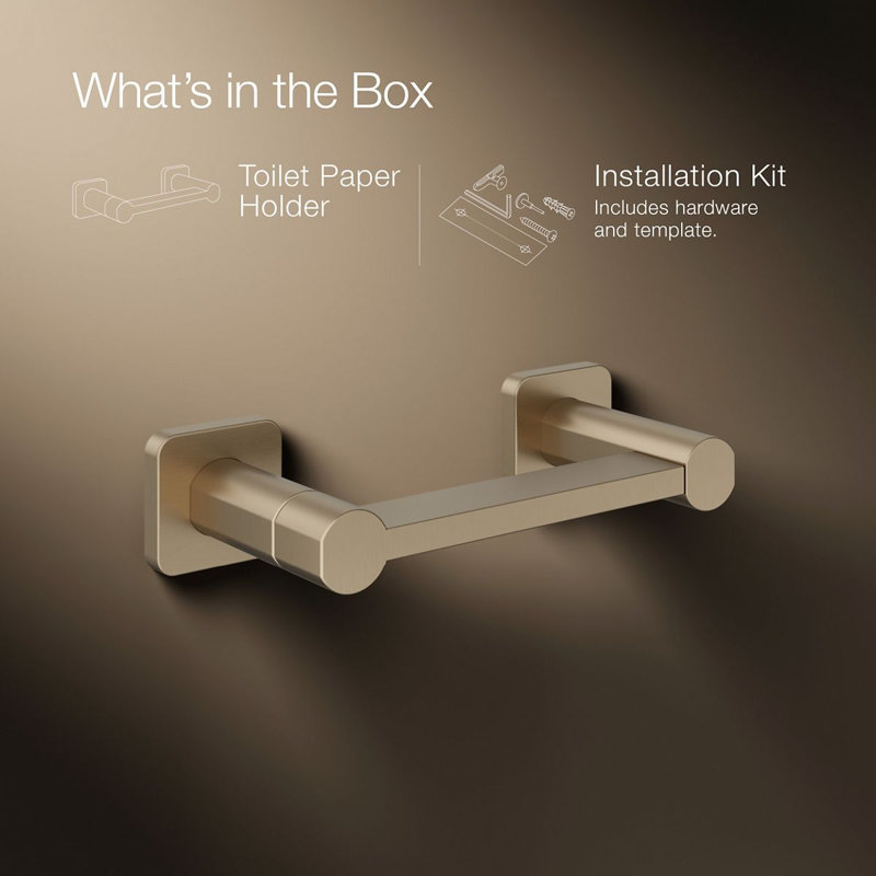 Parallel™ Pivoting Toilet Paper Holder, Wall-Mount Bathroom Toilet Paper Holder, Brushed Bronze
