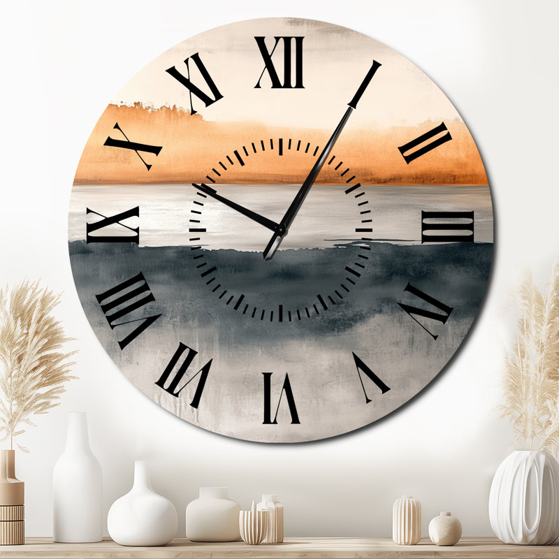 Horloge murale surdimensionnée en orange et noir, Surdimensionné