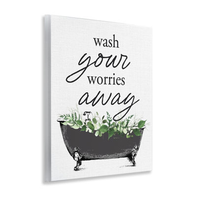 «Wash Worries Away Herbs», plaque murale par lettrée et doublée