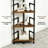 5-Tier Corner Shelf Stand – Metal Frame Corner Bookshelf, Narrow Display Rack, Industrial Style Corner Bookcase for Living Room, Bedroom, Home Office-137637589