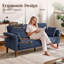 Canapé deux places en chenille de 175 cm, canapé moderne avec assise profonde, coussin à ressorts, table d'appoint pliable et coussin décoratif.-53309703