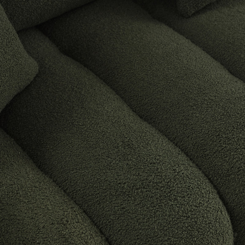 Canapé 3 places moderne et durable, revêtu de velours vert, pour la maison et le bureau