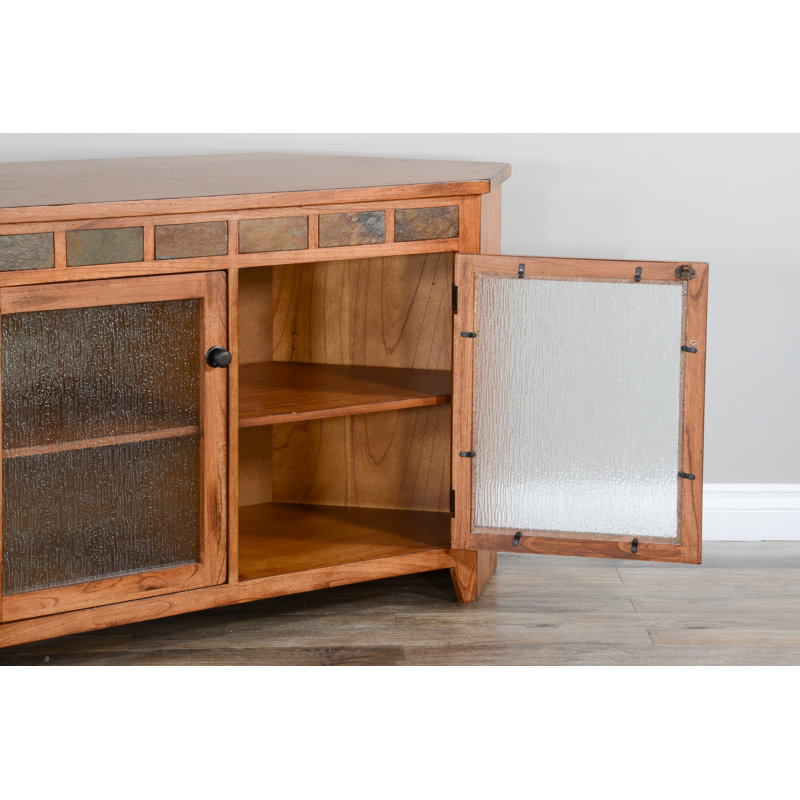Deniela Unfinished Corner TV Stand for TVs up to 60", Dark Chocolate