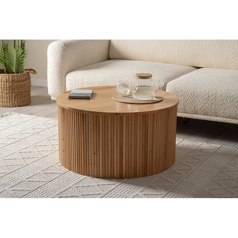Table basse moderne, couleur hêtre, 31,5 po x 16,9 po x 31,5 po | 100% panneau de fibres à densité moyenne avec revêtement en bois de hêtre | Design scandinave, couleur brun uni | Élégant et fonctionnel pour le salon et la décoration intérieure