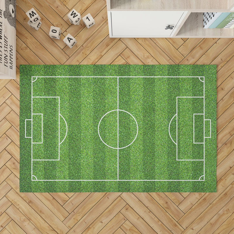 Vinyl Machine Printed Area Rug, Rectangle 4'4.4" x 6'6.7"