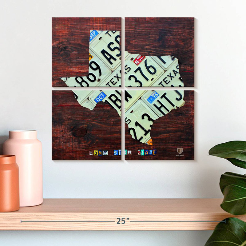 Plaque Alias Texas, H 18 po x l 18 po
