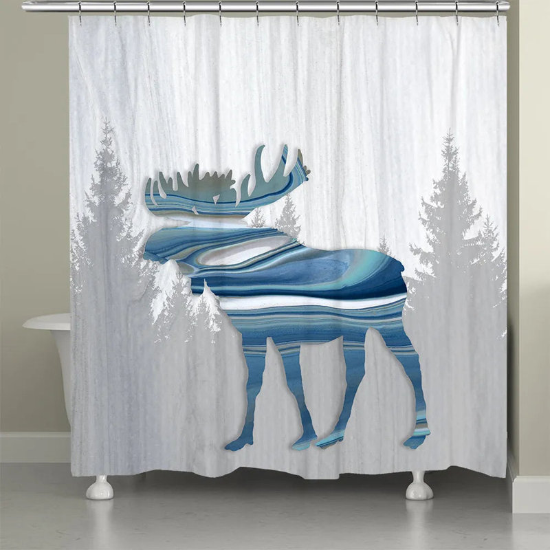 Rideau de douche Moose Lodge, H 71 po x l 72 po