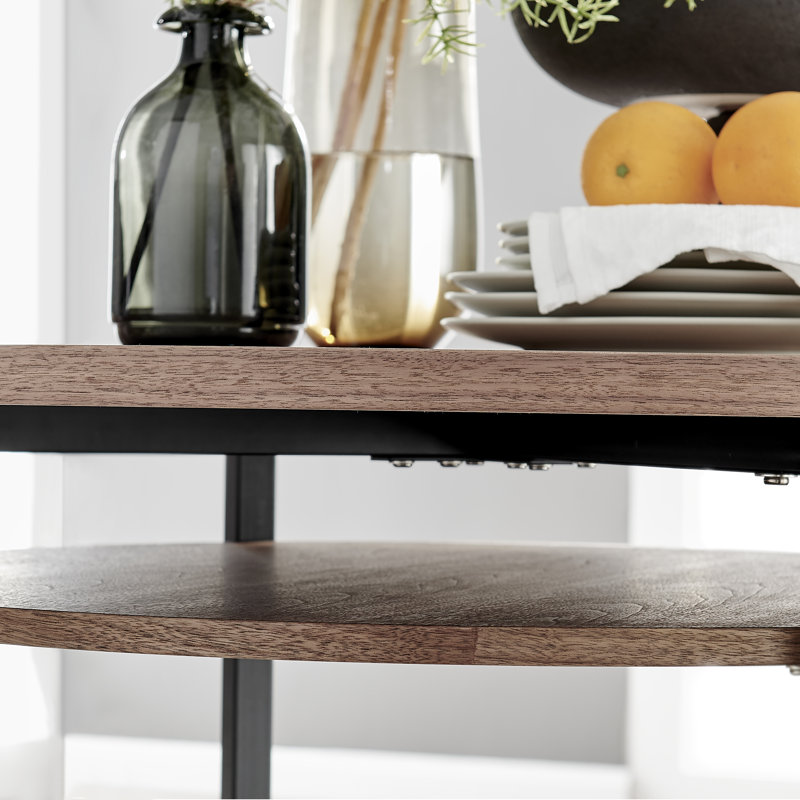 Round Concrete Effect & Black Legs Dining Table With Storage Shelf & 4 Faux Leather Dining Chairs, Grey/Gold