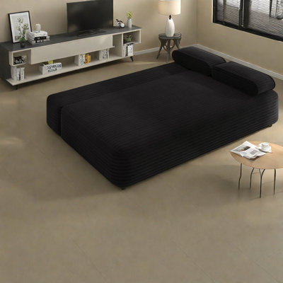 Multi-functional Frameless Sofas, Plush Corduroy, Modern Convertible Sofa Bed For Small Spaces