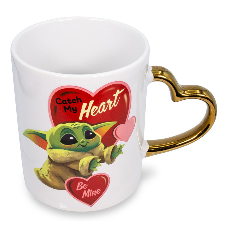 Tasse en céramique en forme de cœur Star Wars: The Mandalorian Grogu | 14 onces