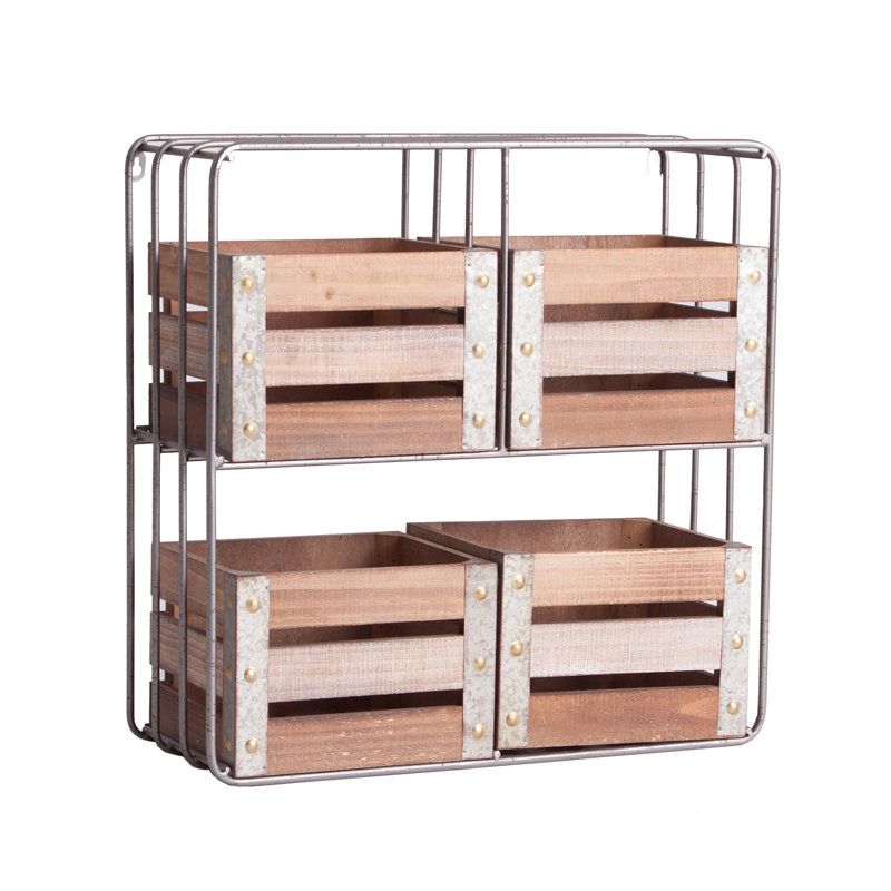 Hackney 53.5cm H x 53.5cm W Stainless Steel Cube Bookcase