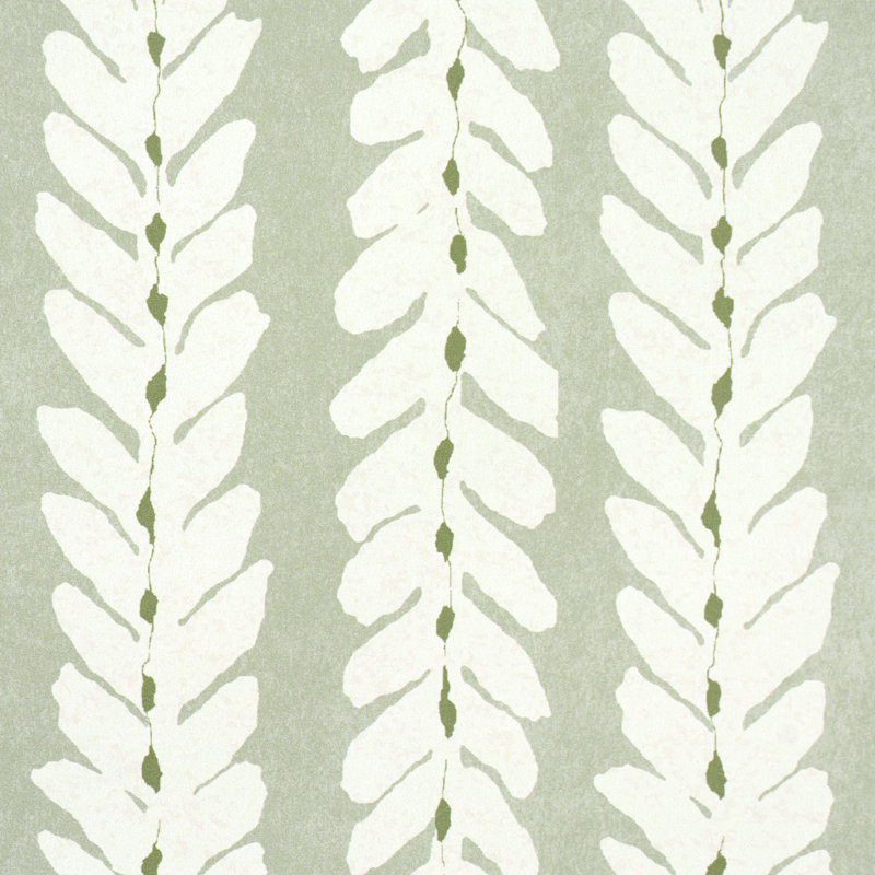 Schumacher X Veere Grenney Woodperry Wallpaper, Celadon