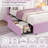 LED Twin XL Bed Frame with Storage Headboard & 2 Drawers, Wavy Bookcase, Wood Slats, No Box Spring-1027090774-1027090769