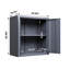 Armoire de garage murale en gris, H 14,08 po, construction en acier, rangement flottant pour sous-sols, cuisines et entrepôts, tablettes amovibles, charnières faciles à installer