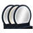 3Pc Vanity Table And Stool Set Built-In Led-Lit Mirror Matching Cushioned Stool Gold-Accented Handles Wooden Home Furniture Black-717678322