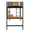Lit mezzanine simple en métal avec étagères intégrées Modern-1919574463