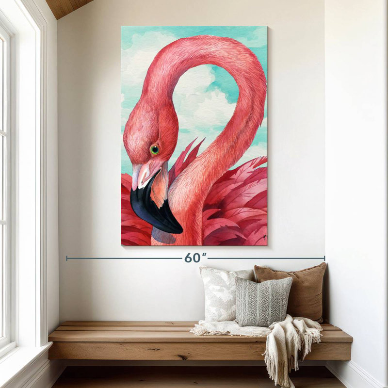 Brampt Fab Flamingo, 51" H x 34" W