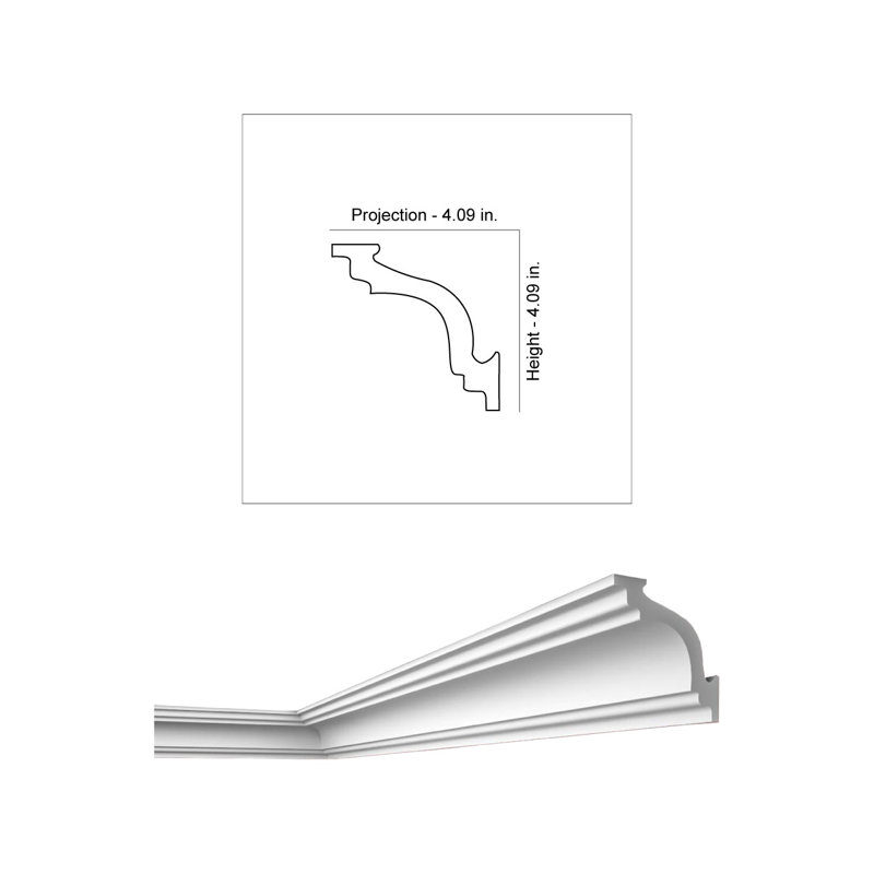 Ericka White Styrofoam Crown Molding for Ceiling 97.5 ln. ft.