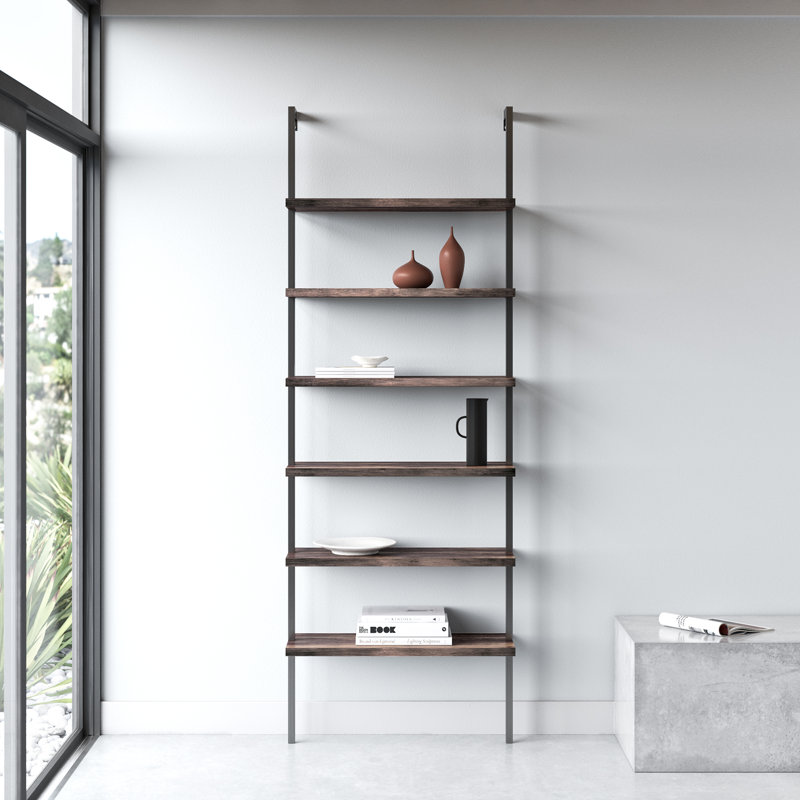 Vallon Ladder Bookcase, Nutmeg/Black