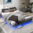 Floating Bed Frame with LED Lights, Metal Bed Frame, No Springs, Easy to Assemble-904295760