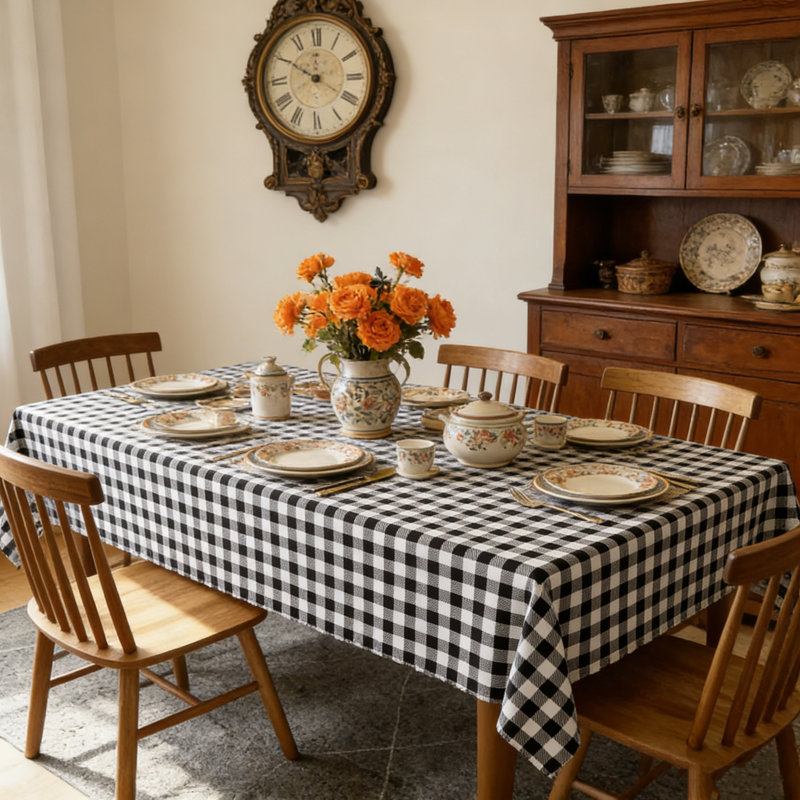 Nappe à carreaux rectangulaire 140 x 180 cm, L 70,87 po x l 55,12 po
