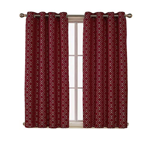 Emmagrace Blackout Curtain Pair, 52" W x 45" L, Red