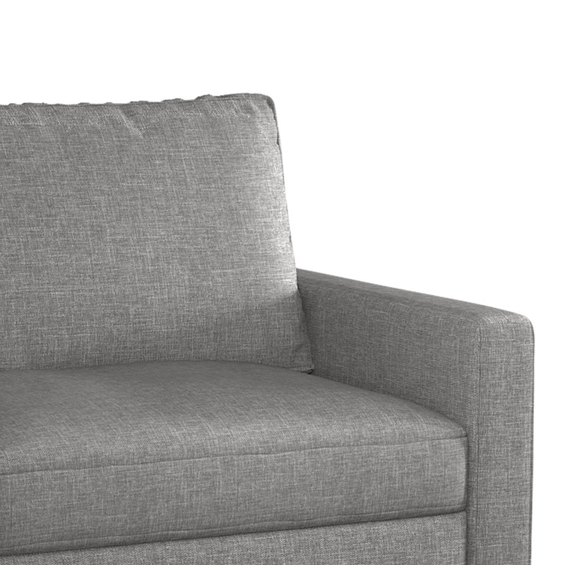 Jo 70" Square Arm Sofa, Light Gray 100% Polyester