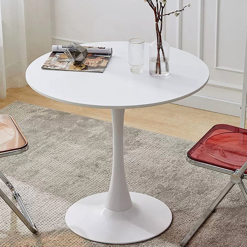 Table de salle à manger Gedin, Blanc, Blanc, H 29,1 po x L 23,6 po x l 23,6 po
