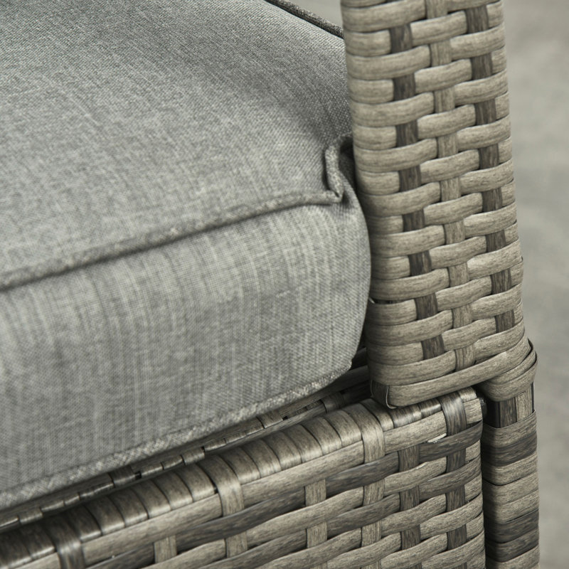 Chaise berçante d'extérieur en rotin, fauteuil inclinable pour terrasse avec coussins moelleux