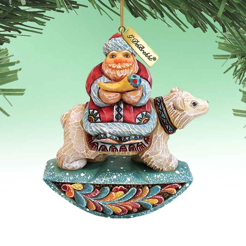 Collection de derevo de décoration santa on polar bear figurine Fifield