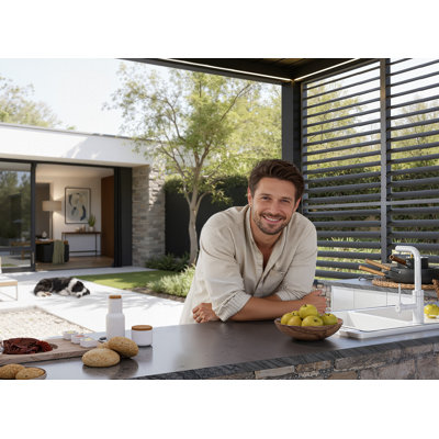 FlexPatio 13 Ft. W X 10 Ft. D POWER+ PRO  Motorized Pergola Outdoor Louvred Pergola, Aluminum Pergola For Patio