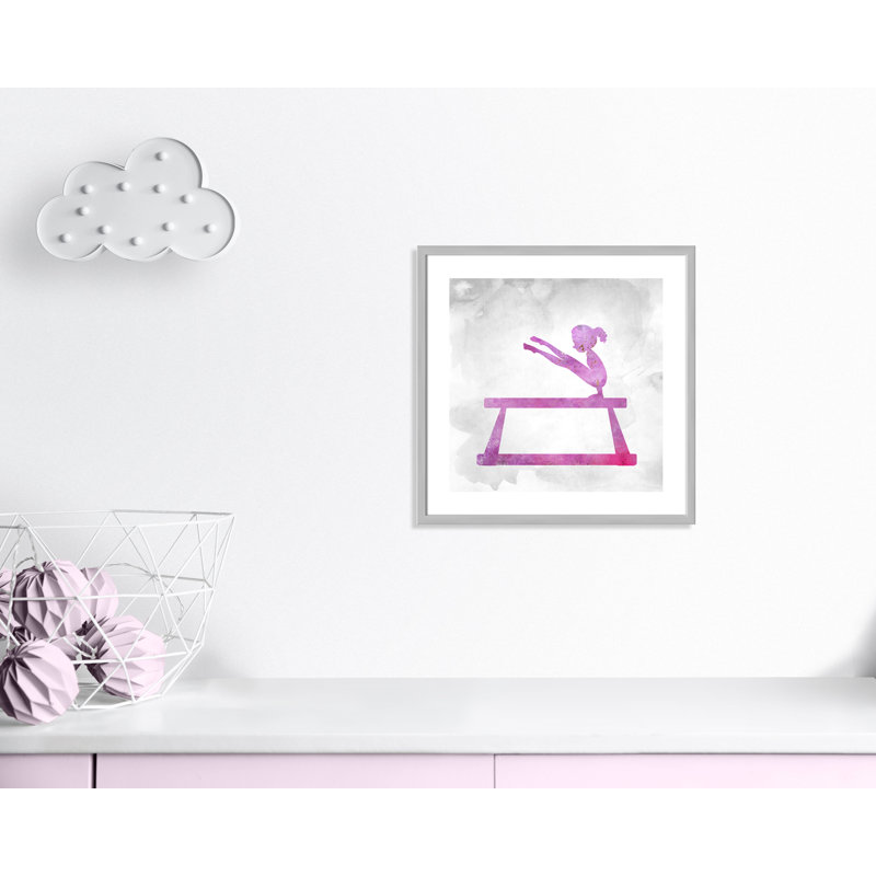 Gymnastique 3, impression sur papier, H 23,5 po x l 23,5 po x P 1,19 po, Encadré de boîte argent