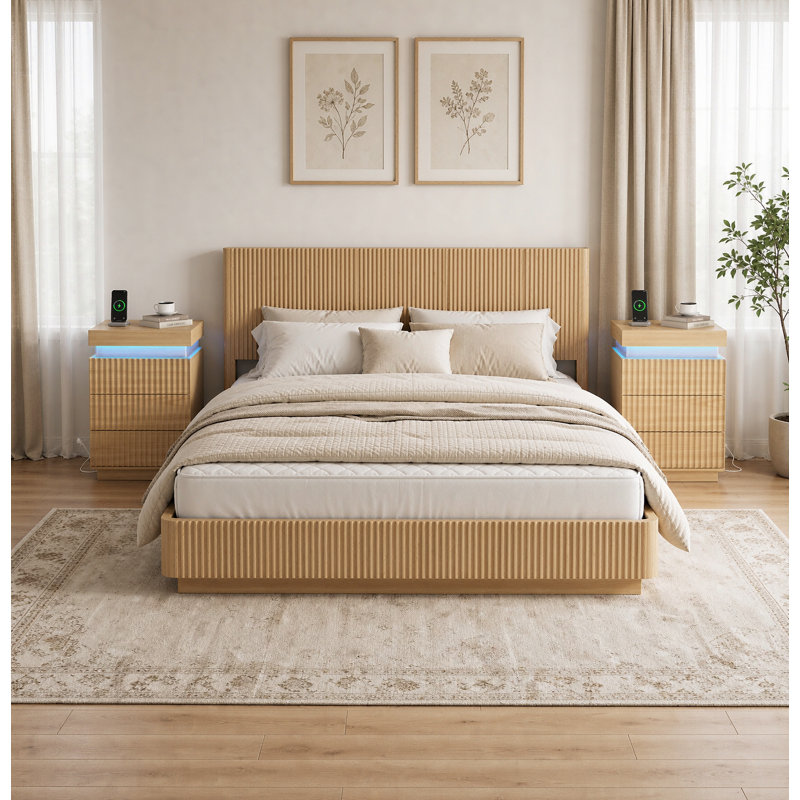 Ensemble de chambre à coucher 3 pièces King Farmhoue