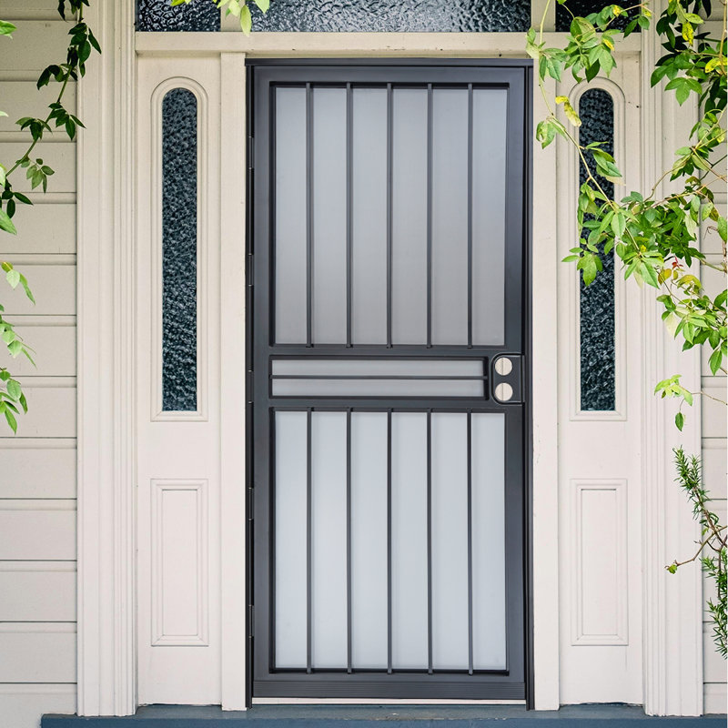 Portes pluviales en acier 36 po x 80 po, Noir
