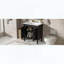 Meuble-lavabo avec lavabo en céramique, deux portes à fermeture douce, pieds en bois massif et tablette réglable, noir-2024271249-2024271258