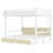 White Queen over Queen Metal Bunk Bed, Storage Drawers & Shelves, LED Lights, USB Ports-2039548176