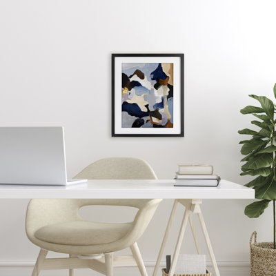 Cool Tones Composition Framed Print Under Glass, design by Design Fabrikken