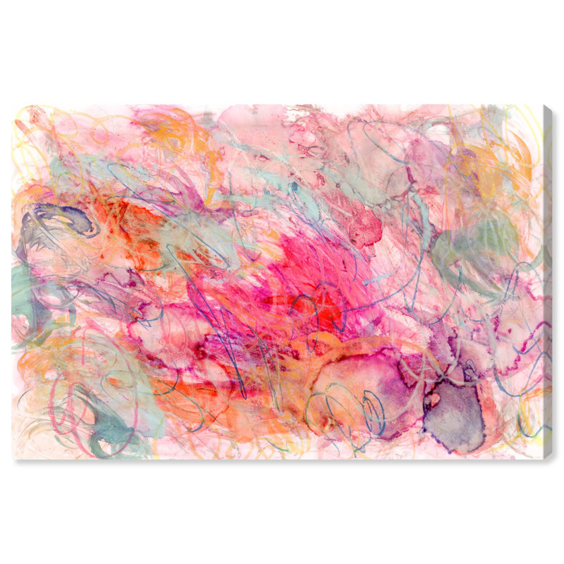 «Montauk In The Summer», toile pastel abstraite, art apaisant par Art Remedy, Toile tendue, H 30 po x l 36 po