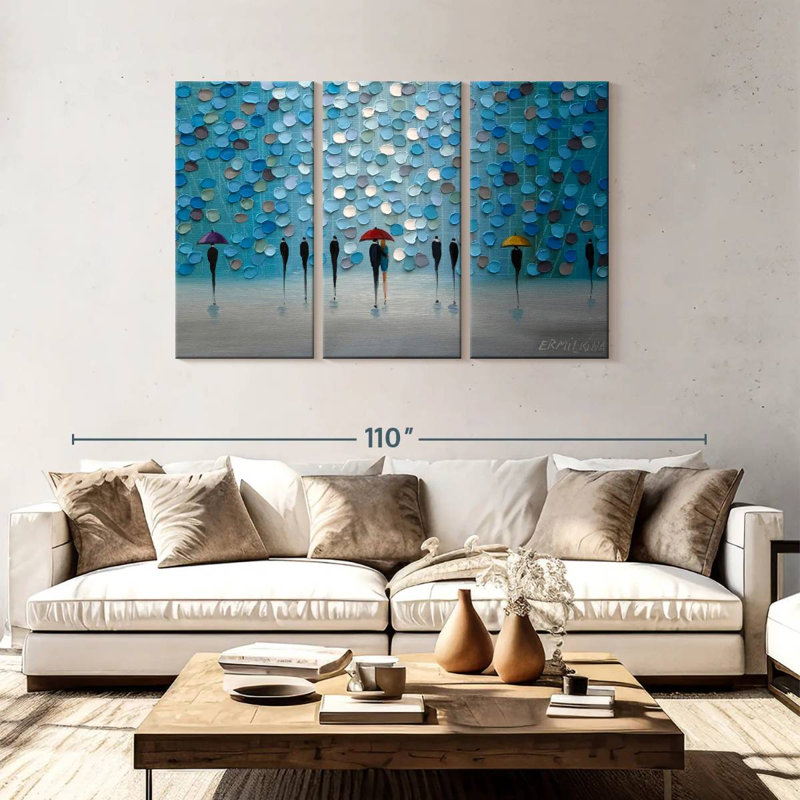 3 petits parapluies, H 48 po x l 74 po