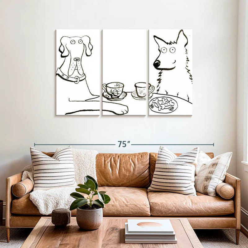 Brampt Dogs Having Tea, 36" H x 57" W