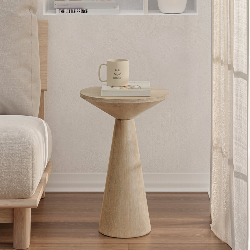 Bozovich Solid Wood End Table, Light Wood, 19.5" H x 13.5" W x 13.5" D