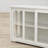 Modern Kitchen Sideboard with Sliding Glass Doors - White | E1 Grade MDF | Non-Slip Feet