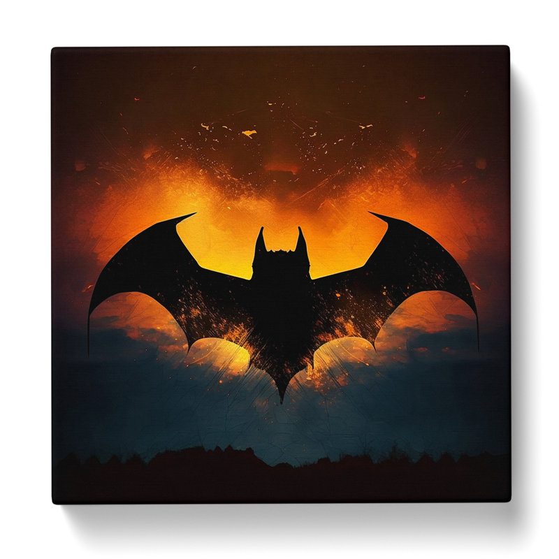 Bat Silhouette - Print, 35cm H x 35cm W x 3cm D