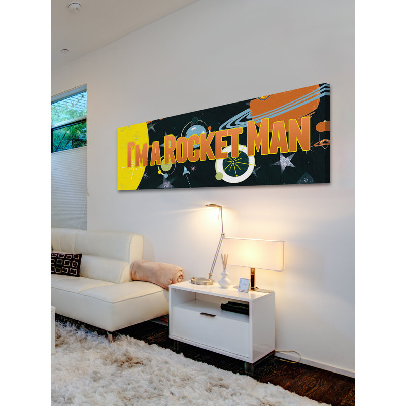 «I'm a Rocket Man», art sur toile, H 20 po x l 60 po