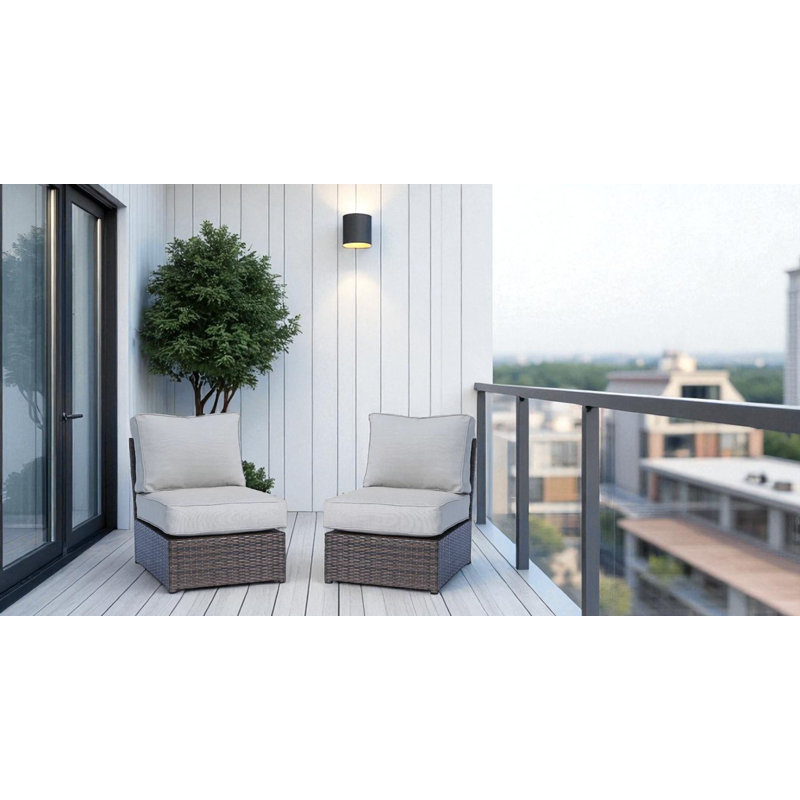 Fully Assembled Patio Chair with Cushions, Brown
