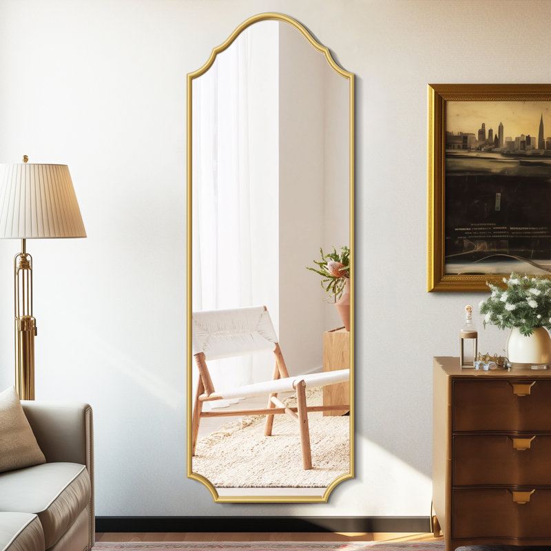 Metal Rectangle Mirror, Gold, 70" x 24"