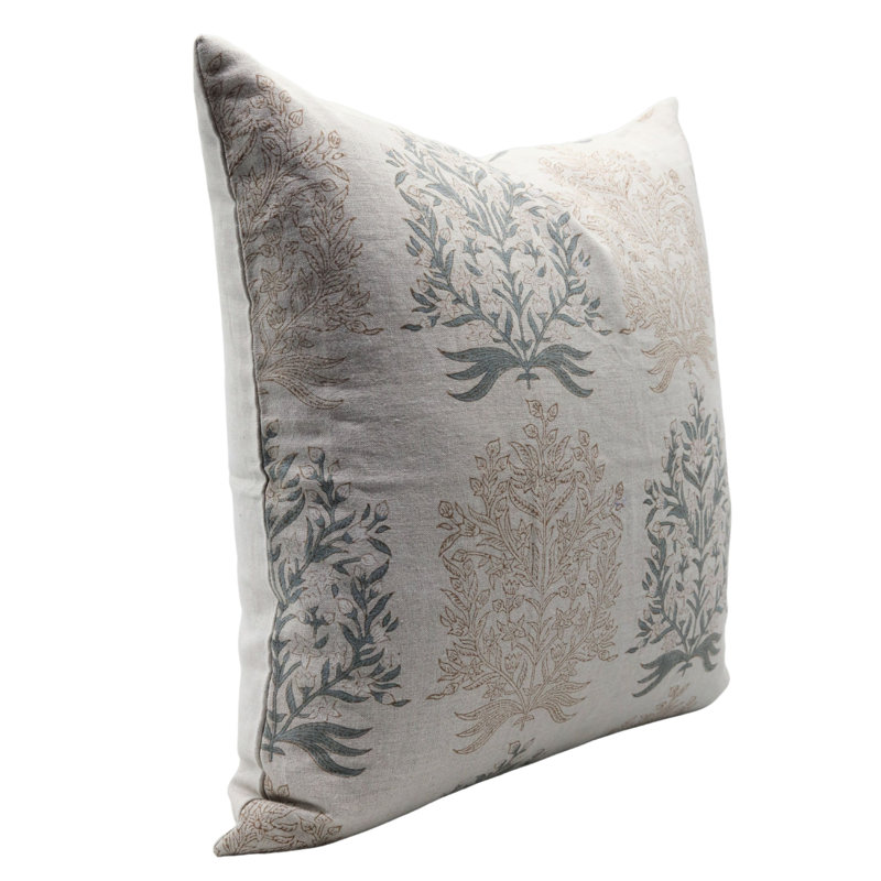 Housse de coussin réversible intérieur / extérieur Floral Linen, Rectangle, H 14 po x l 20 po